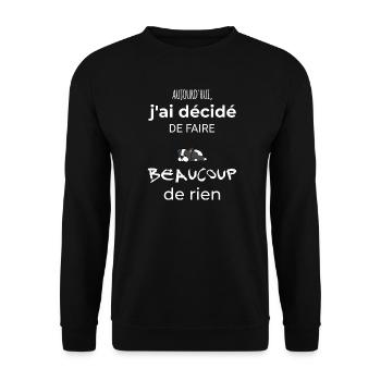 Cadeau humour chien homme ou femme - Sweat-shirt Unisexe - noir - Devant - Alina (178cm) & Michal (187cm)