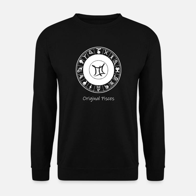 Sternzeichen Fische 002 weiß - Unisex Pullover - Schwarz