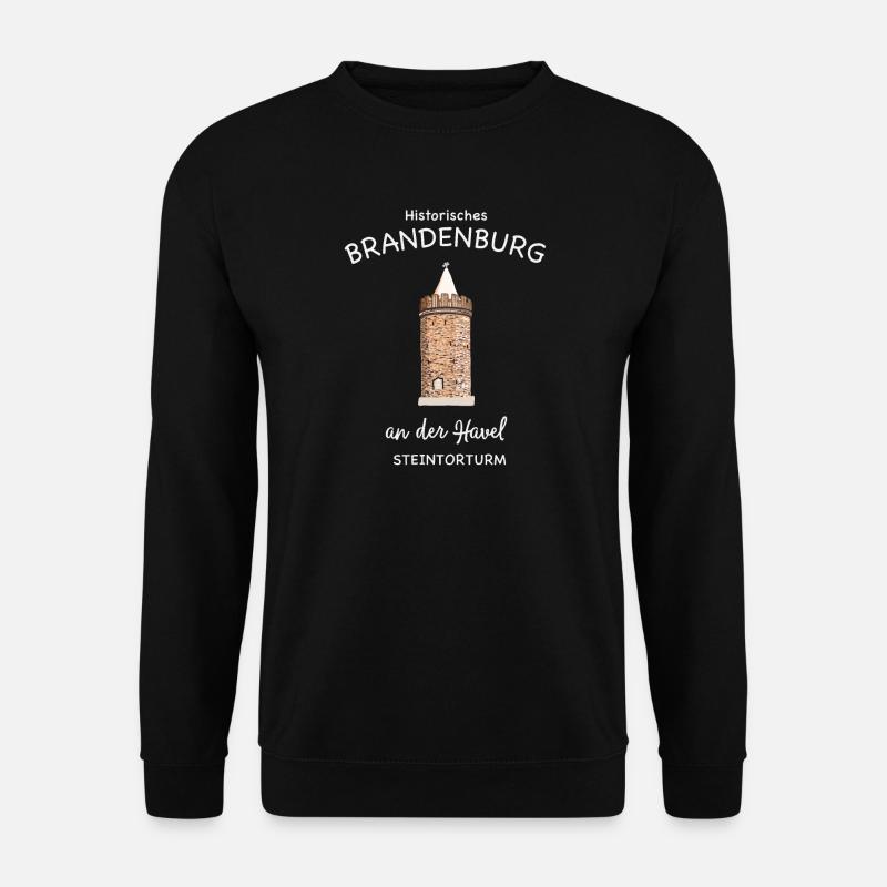 Brandenburg an der Havel, Wahrzeichen Steintorturm - Unisex Pullover - Schwarz