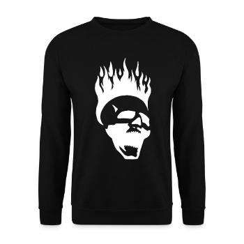 Crâne hurlant enflammé (blanc) - Sweat-shirt Unisexe - noir - Devant - Alina (178cm) & Michal (187cm)
