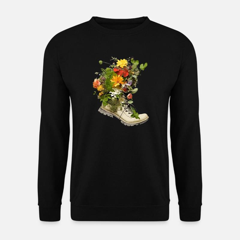Grüner Fußabdruck Klimaneutral Unweltschutz - Unisex Pullover - Schwarz
