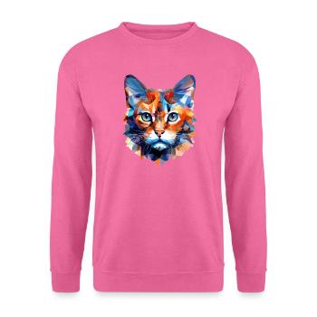 Katze Polygon Katzen Kater Hauskatze Kurzhaar - Unisex Pullover - Pink - Vorne
