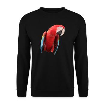 Papageien Vogel T-shirt Geschenk - Unisex Pullover - Schwarz - Vorne - Alina (178cm) & Michal (187cm)