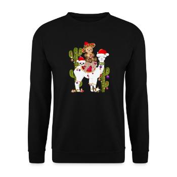 Christmas in Mexico Alpaca, Sloth and Bear - Unisex Sweatshirt - black - Front - Alina (178cm) & Michal (187cm)