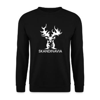 skandinavien schweden norwegen rentier elch hirsch - Unisex Pullover - Schwarz - Vorne - Alina (178cm) & Michal (187cm)