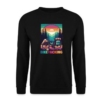 Aventure au coucher de soleil en bikepacking - Sweat-shirt Unisexe - noir - Devant - Alina (178cm) & Michal (187cm)