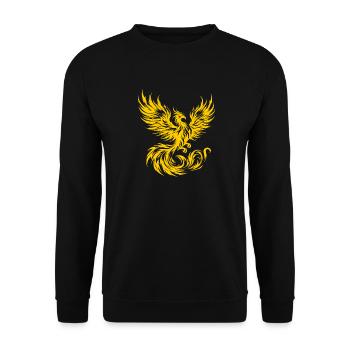 Feuer-Phönix - Unisex Pullover - Schwarz - Vorne - Alina (178cm) & Michal (187cm)