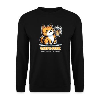 Cats and beer 2 (dark) - Unisex Sweatshirt - black - Front - Alina (178cm) & Michal (187cm)
