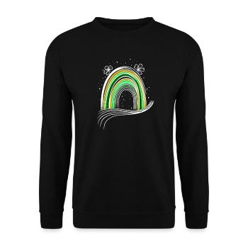 Arc en ciel de la fête irlandaise avec Shamrock St Patrick’s Day - Sweat-shirt Unisexe - noir - Devant - Alina (178cm) & Michal (187cm)