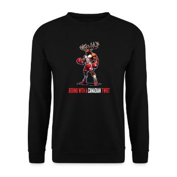 Kanada Elch Box Design - Unisex Pullover - Schwarz - Vorne - Alina (178cm) & Michal (187cm)