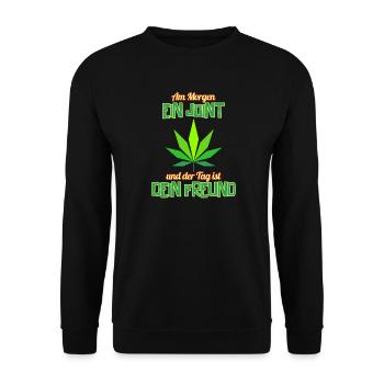 Joint am Morgen - Unisex Pullover - Schwarz - Vorne - Alina (178cm) & Michal (187cm)