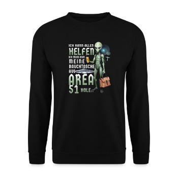 Funny Alien - Unisex Sweatshirt - black - Front - Alina (178cm) & Michal (187cm)