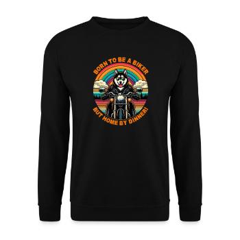 Born to Be a Biker: Husky Rider Adventure - Unisex Sweatshirt - black - Front - Alina (178cm) & Michal (187cm)
