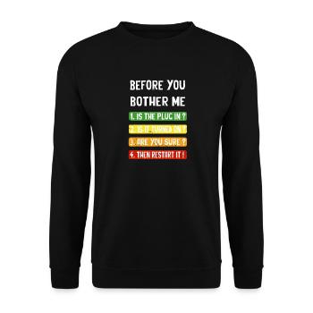 Computer Checklist - Unisex Sweatshirt - black - Front - Alina (178cm) & Michal (187cm)