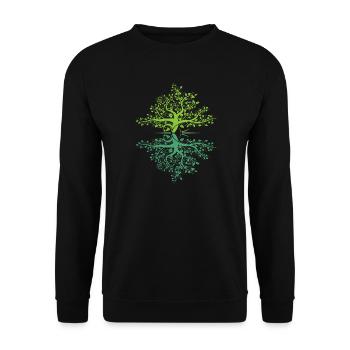 Tree Reflection Forest Nature Protection Outdoor Logo - Unisex Sweatshirt - black - Front - Alina (178cm) & Michal (187cm)