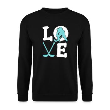 Eishockey Eishockeyspielerin - Unisex Pullover - Schwarz - Vorne - Alina (178cm) & Michal (187cm)