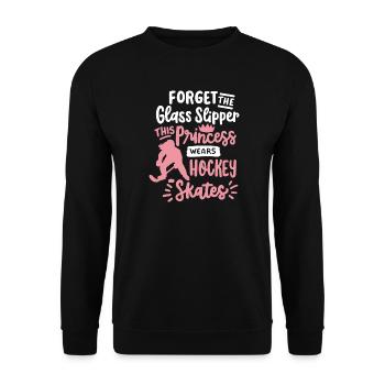 Eishockey Eishockeyspielerin - Unisex Pullover - Schwarz - Vorne - Alina (178cm) & Michal (187cm)