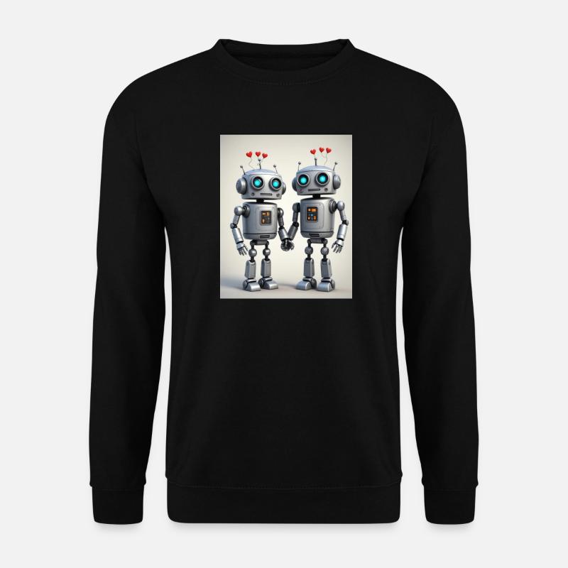 Robot Couple - Unisex Sweatshirt - black