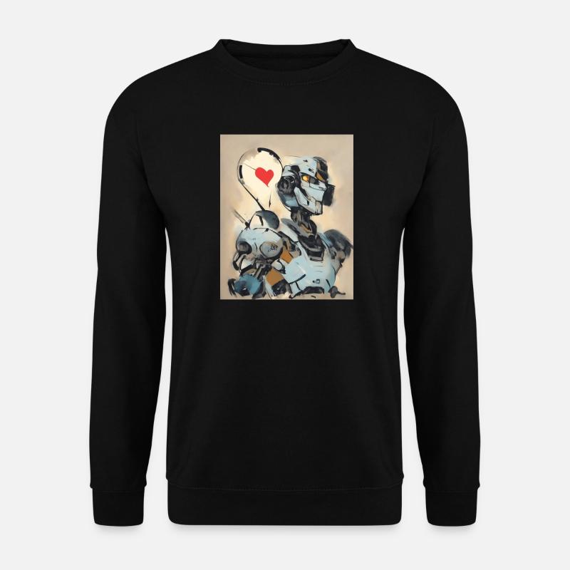 I Love Robots cooler Roboter - Unisex Pullover - Schwarz