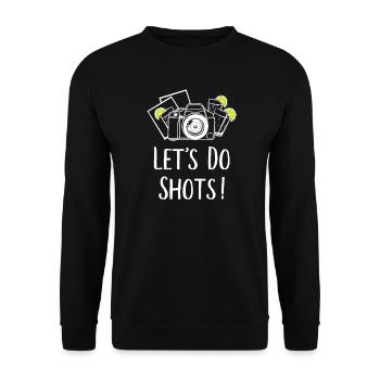 Let's do Shots Fotografie Humor - Unisex Pullover - Schwarz - Vorne - Alina (178cm) & Michal (187cm)