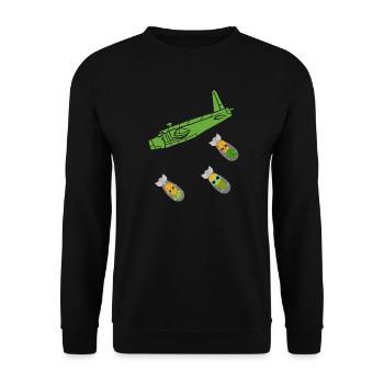 Avion bombe ananas vert - Sweat-shirt Unisexe - noir - Devant - Alina (178cm) & Michal (187cm)