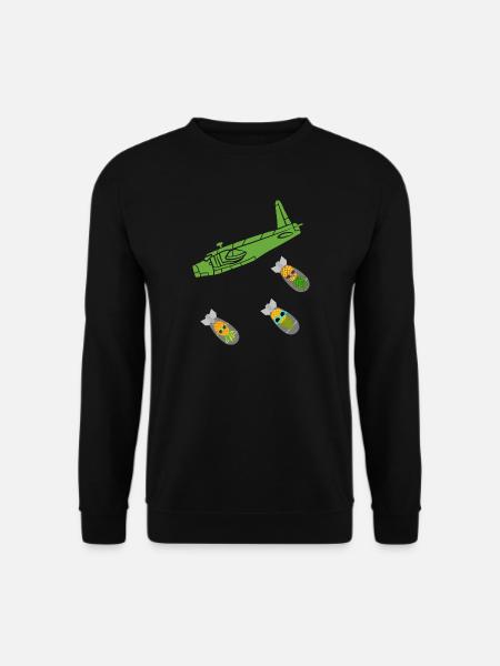 Avion bombe ananas vert - Sweat-shirt Unisexe - noir
