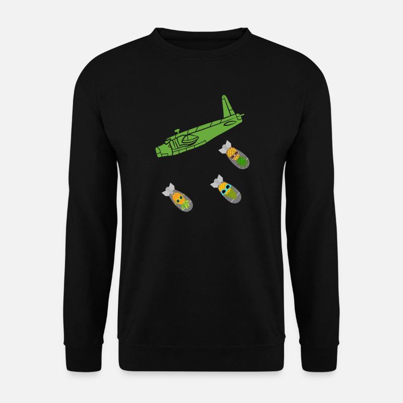 Green Pineapple Bomb Plane - Unisex Sweatshirt - black