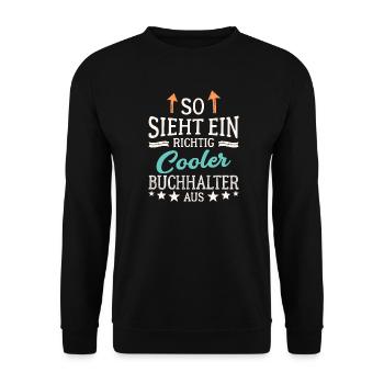 So sieht ein richtig cooler Buchhalter aus - Unisex Pullover - Schwarz - Vorne - Alina (178cm) & Michal (187cm)