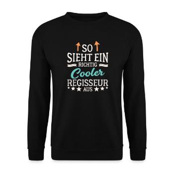 So sieht ein richtig cooler Regisseur aus - Unisex Pullover - Schwarz - Vorne - Alina (178cm) & Michal (187cm)