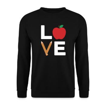 Love Apple Pencil Typography - Unisex Sweatshirt - black - Front - Alina (178cm) & Michal (187cm)