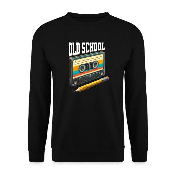 Cassette Old School Cassette Mixtape - Sweat-shirt Unisexe - noir - Devant - Alina (178cm) & Michal (187cm)