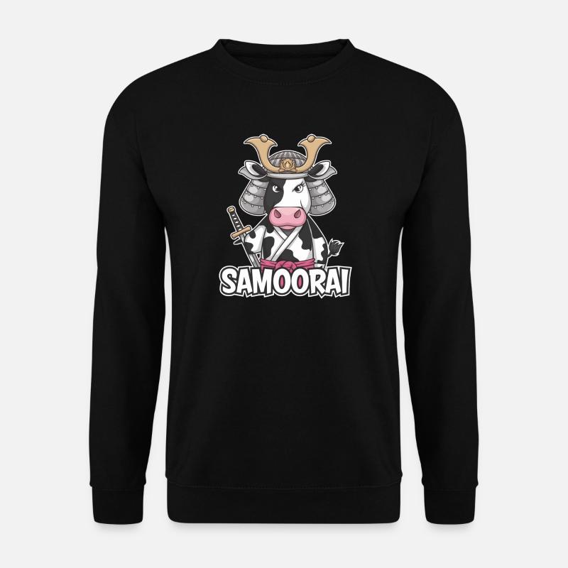 Samoorai: Die Kriegerkuh - Unisex Pullover - Schwarz