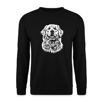 Chien de montagne des Pyrénées Portrait Chien Chien - Sweat-shirt Unisexe - noir - Devant - Alina (178cm) & Michal (187cm)