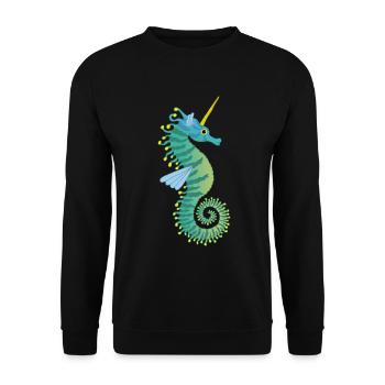 Licorne de mer - Sweat-shirt Unisexe - noir - Devant - Alina (178cm) & Michal (187cm)
