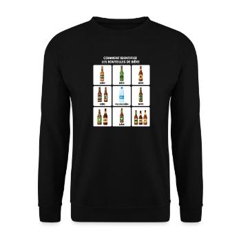 Bier-Identifizierungs-Guide - Unisex Pullover - Schwarz - Vorne - Alina (178cm) & Michal (187cm)