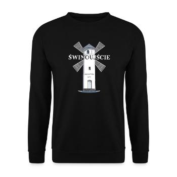 Świnoujście, Usedom Drawing Lighthouse, Poland - Unisex Sweatshirt - black - Front - Alina (178cm) & Michal (187cm)