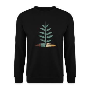 arbre vintage avec des feuilles - Retro Nature Icon - Sweat-shirt Unisexe - noir - Devant - Alina (178cm) & Michal (187cm)