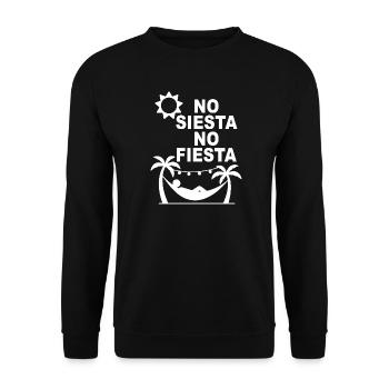 No Siesta No Fiesta – Funny Spanish Party Design - Unisex Sweatshirt - black - Front - Alina (178cm) & Michal (187cm)