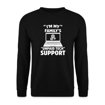 Je suis le support technique non rémunéré de ma famille Humour informatique drôle - Sweat-shirt Unisexe - noir - Devant - Alina (178cm) & Michal (187cm)