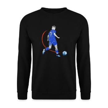 Soccer player with ball - Unisex Sweatshirt - black - Front - Alina (178cm) & Michal (187cm)