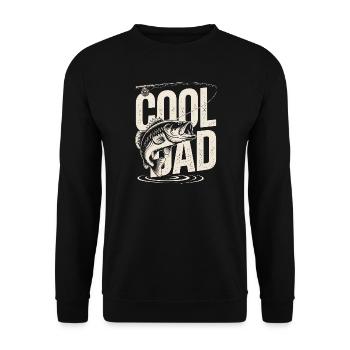 Cool Dad Fishing - Unisex Sweatshirt - black - Front - Alina (178cm) & Michal (187cm)