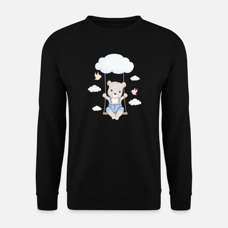little cute bear on swing - Unisex Sweatshirt - black