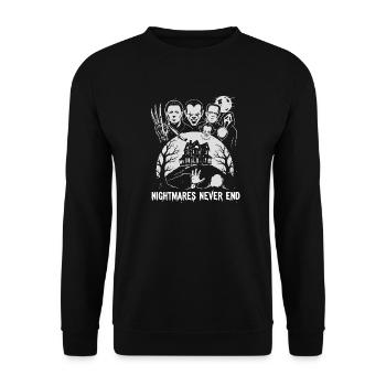 Les cauchemars ne finissent jamais l’horreur Illustration - Sweat-shirt Unisexe - noir - Devant - Alina (178cm) & Michal (187cm)