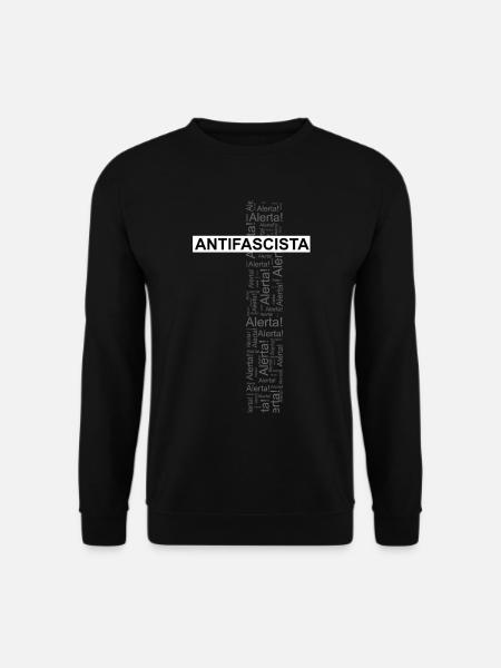 Alerte! Antifasciste ! - Art des mots - Sweat-shirt Unisexe - noir