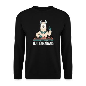 DJ LLAMARANG Lama DJ Party Club Music Humor - Unisex Sweatshirt - black - Front - Alina (178cm) & Michal (187cm)