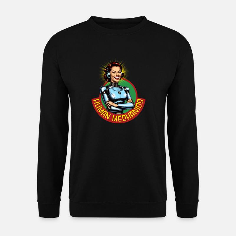 Human Radiant Retro-Mechanik - Unisex Pullover - Schwarz