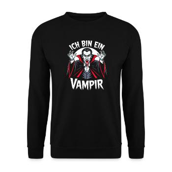 Vampire Costume Bloodsucker Halloween Horror - Unisex Sweatshirt - black - Front - Alina (178cm) & Michal (187cm)