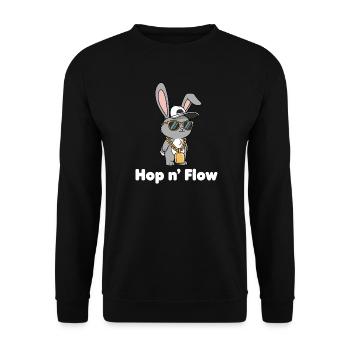 Hop n' Flow bunny with chain - Unisex Sweatshirt - black - Front - Alina (178cm) & Michal (187cm)