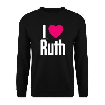 I Love Ruth Pink Heart I Love Ruth - Unisex Sweatshirt - black - Front - Alina (178cm) & Michal (187cm)