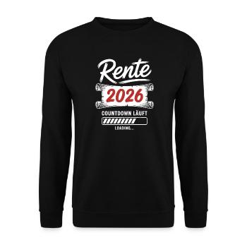 Rente 2026 Countdown läuft - Unisex Pullover - Schwarz - Vorne - Alina (178cm) & Michal (187cm)